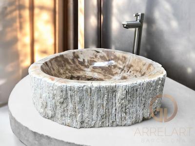 VASQUE DE BAIN EN BOIS FOSSILISE THIERRY