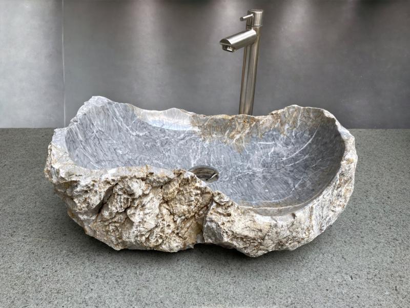 LAVABO PULIDO EN MARMOL GRIS