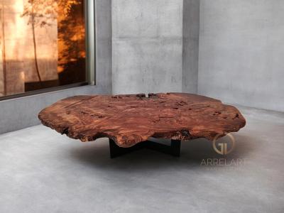 TABLE BASSE EN BOIS EXOTIQUE ROUGE