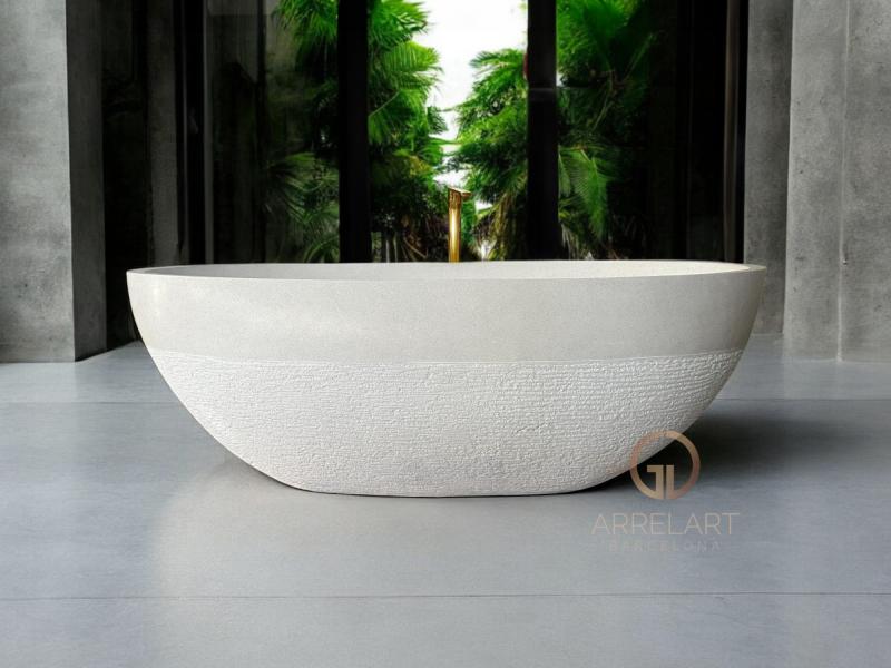 WHITE STONE BATHTUB VANIA