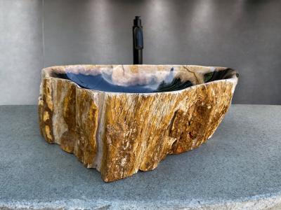 WASHBECKEN AUS VERSTEINERTEM HOLZ WAGNER