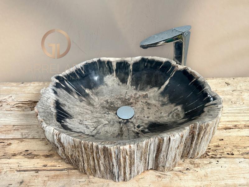 LAVABO DE MADERA FOSILIZADA AMANZI