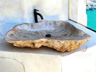 LAVABO DE ROCA MINERAL PANCA WARNA MARBELLA