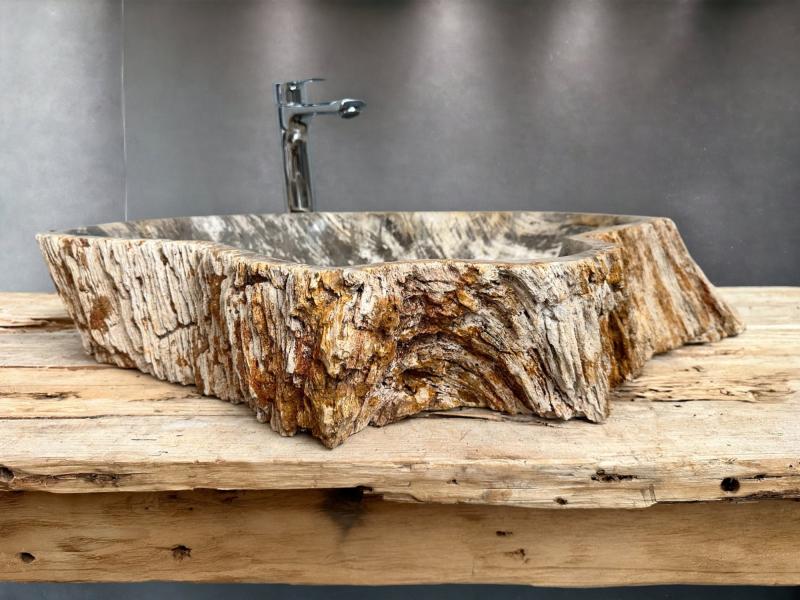 LAVABO IN LEGNO PIETRIFICATO PARDUS