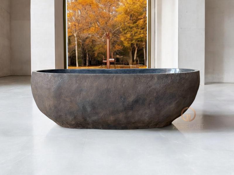 BROWN FREESTANDING TERRAZZO BATHTUB PORTO CERVO