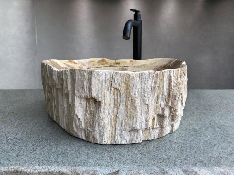 EXCLUSIVE PETRIFIED WOOD WASHBASIN PARIS