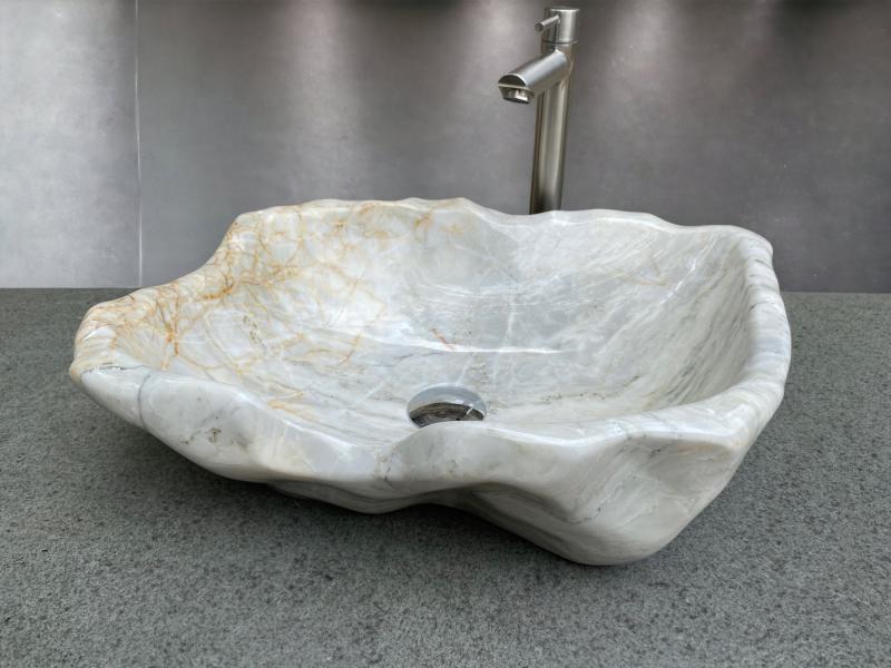 WHITE NATURAL STONE WASHBASIN