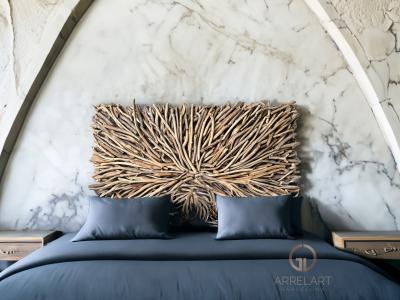 HEADBOARD WITH NATURAL WOOD BRANCHES TULUM