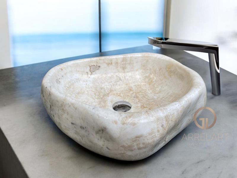 LAVABO DA APPOGGIO IN PIETRA D'ONICE ARYA