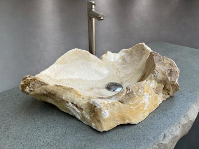 EXCLUSIVO LAVABO DE PIEDRA DE ONIX BLANCO