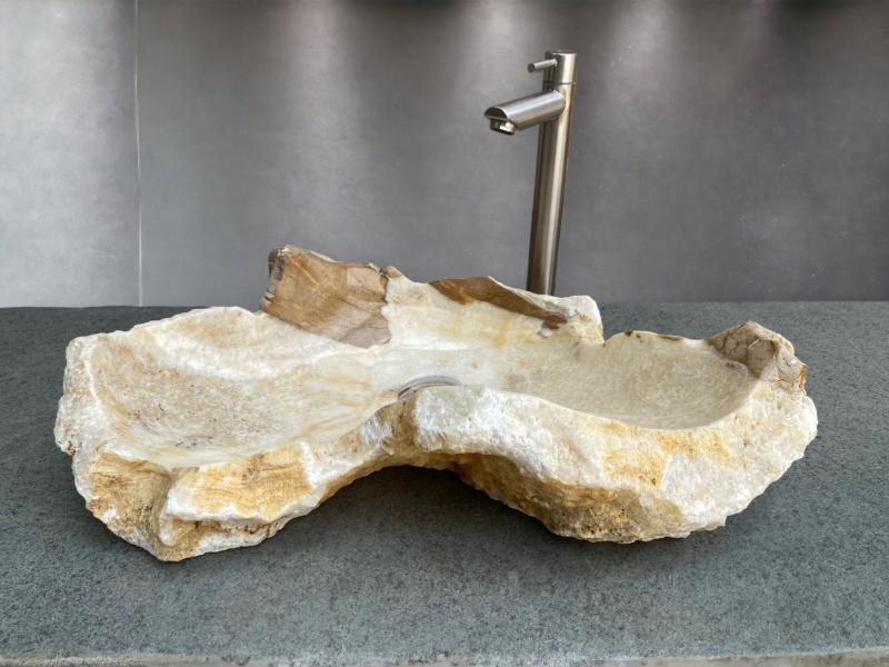 LAVABO ÓNIX DE PIEDRA BLANCA