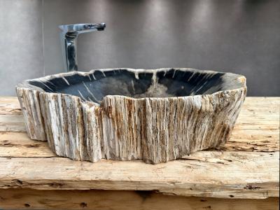 WASCHBECKEN AUS VERSTEINERTEM HOLZ GRECIA