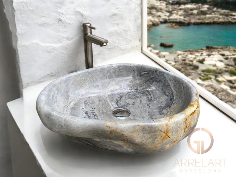 MARBLE WASHBASIN IN NATURAL COLOURS VINCI