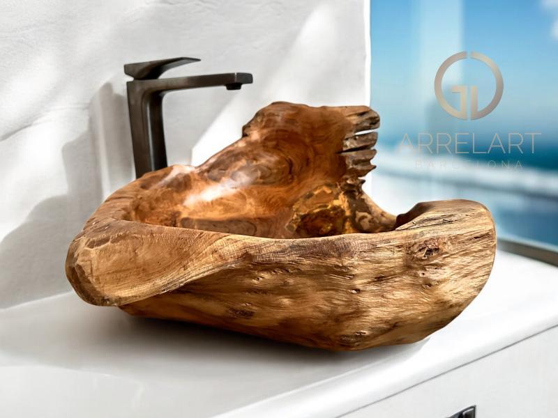 LAVABO DE MADERA DE TECA PULIDA LOGAN