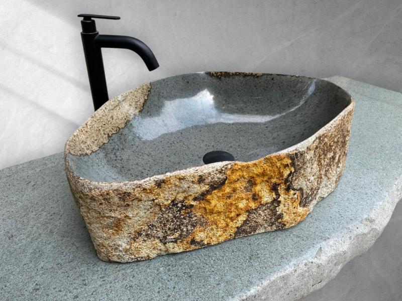 STONE WASHBASIN WITH CONTRASTING COLOUR LAKE