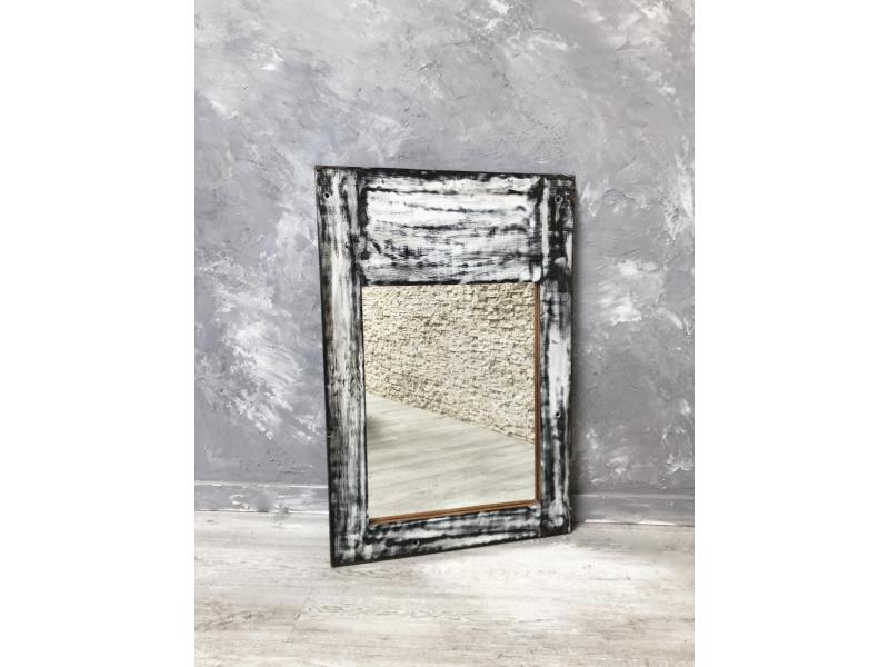 MIROIR EN BOIS RECYCLÉ GRIS