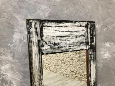 MIROIR EN BOIS RECYCLÉ GRIS