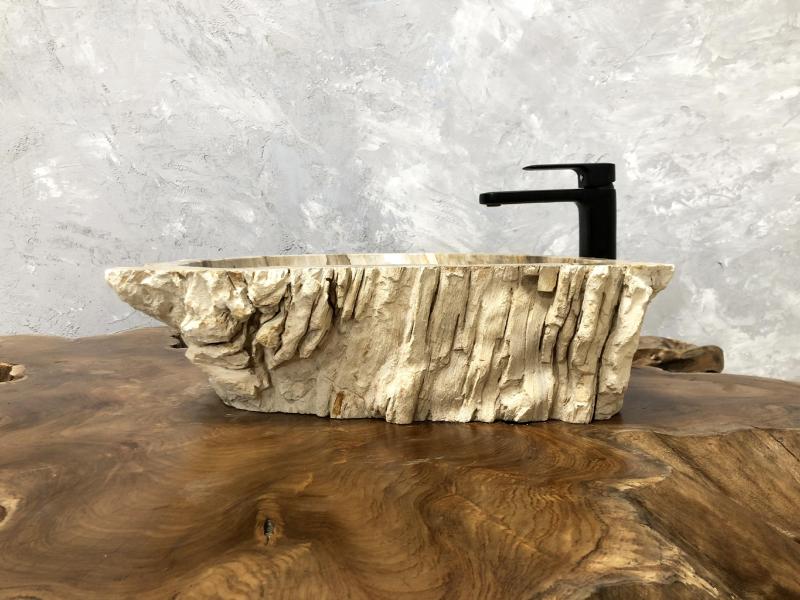 VASQUE DE BAIN EN BOIS FOSSILISÉ GOLDEN