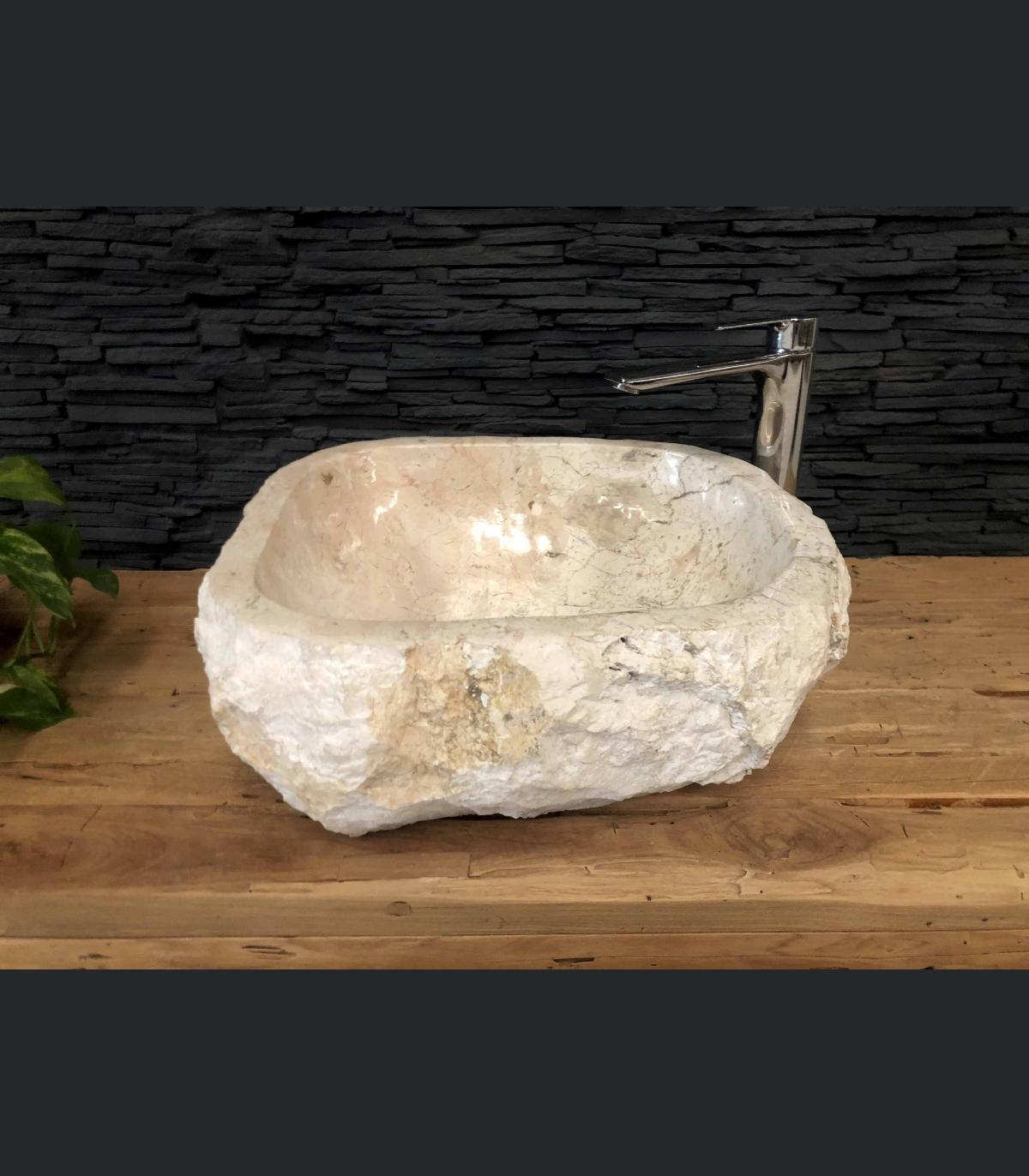 LAVABO DE PIEDRA NATURAL BLANCO GRIEGO Muebles de