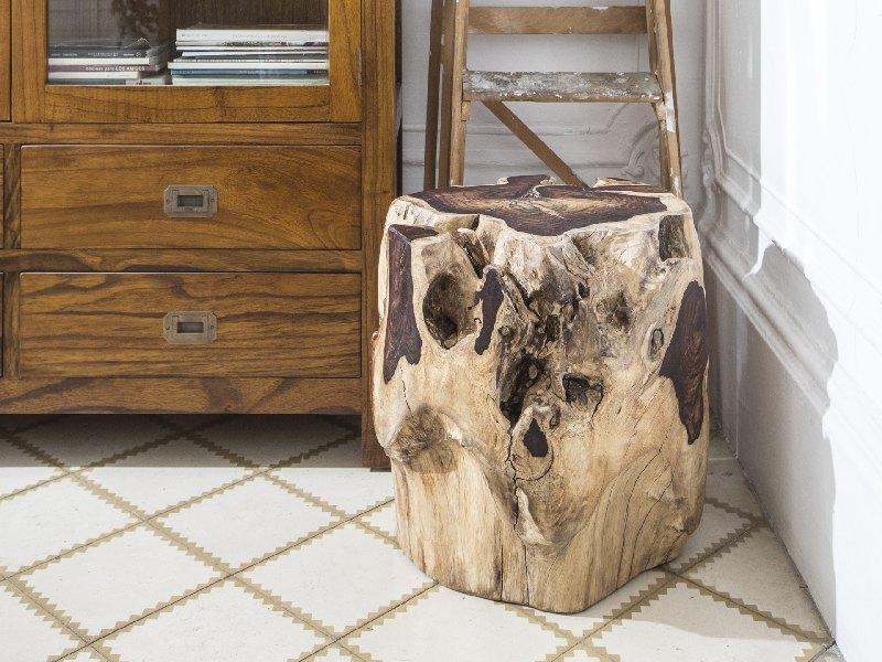 DECORATIVE WOODEN STOOL HANS