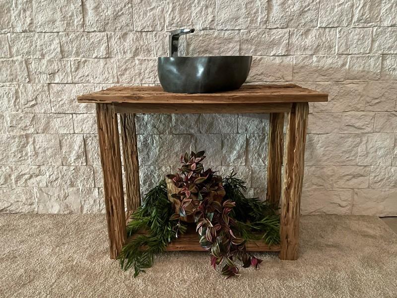 OLD TEAK BATHROOM CABINET